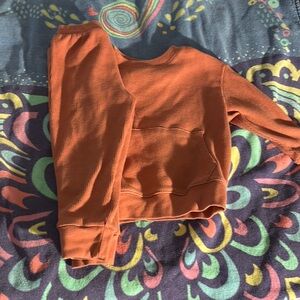 Rust Orange Waffle Knit Sweater